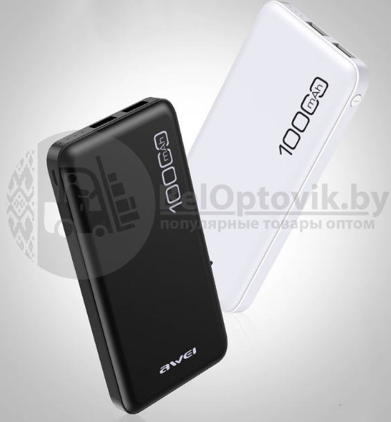 Портативный аккумулятор Power bank Awei P28K 10000mAh 2 USB - фото 6 - id-p133998720