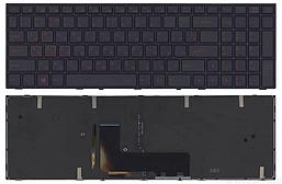 Клавиатура для ноутбука DNS Clevo P651, черная с рамкой с подсветкой