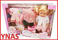 Детская кукла пупс Валюша интерактивная с аксессуарами и одеждой, аналог Baby Born беби бон беби лав