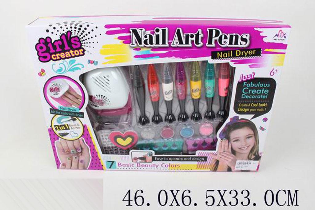 Детская косметика набор для ногтей, детский маникюрный набор Nail Art Pens с сушкой MBK-329 ноготки - фото 3 - id-p134003053