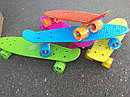 Детский скейт арт. 8303 Пенни борд голубой со светящимися колесами (роликовая доска) длина 56 см, пенниборд, фото 4