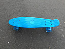 Детский скейт арт. 8303 Пенни борд голубой со светящимися колесами (роликовая доска) длина 56 см, пенниборд, фото 2