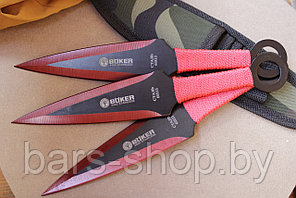 Набор метательных ножей BOKER 440C STAINLESS (красная обмотка)