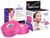 Кинезио тейп BBTape Face Pack ICE шелк для лица (2,5 см) 2,5 см × 1 м, Розовый