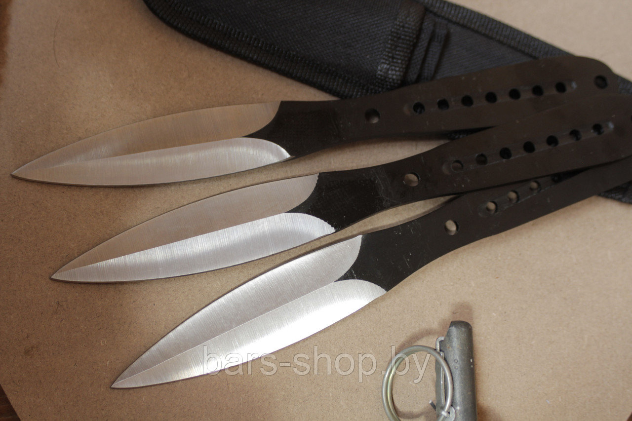 Набор метательных ножей Explorer, черная рукоять - фото 2 - id-p134008506
