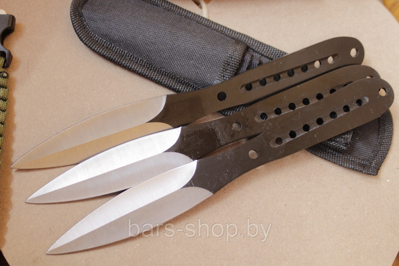 Набор метательных ножей Explorer, черная рукоять - фото 1 - id-p134008506
