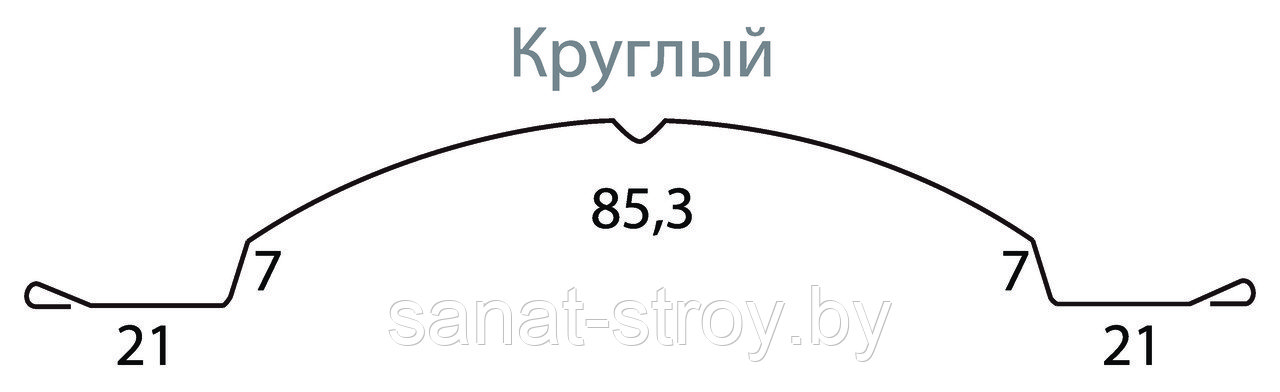 Штакетник Круглый 0,45 PE RAL 7024 мокрый асфальт - фото 2 - id-p134008703
