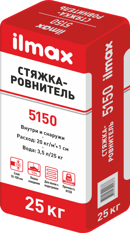 Растворная смесь сухая для стяжек ilmax 5150 25 кг., РБ