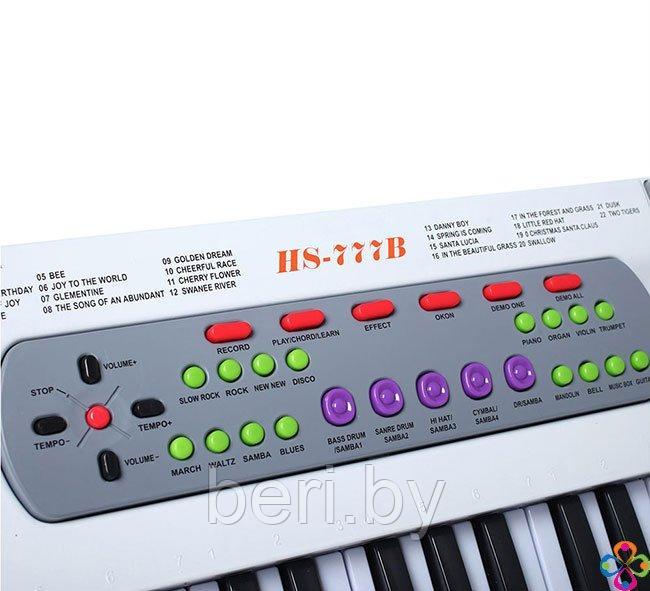 HS777B Детский синтезатор 37 клавиш, с микрофоном, от батареек, 58 x 21 x 8 см - фото 2 - id-p134008923