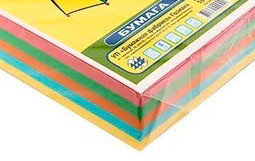 Блок для записей цветной 90х90 мм. 500 лист/пач ( по 100 л х желтый, розовый, голубой, оранжевый, зеленый)