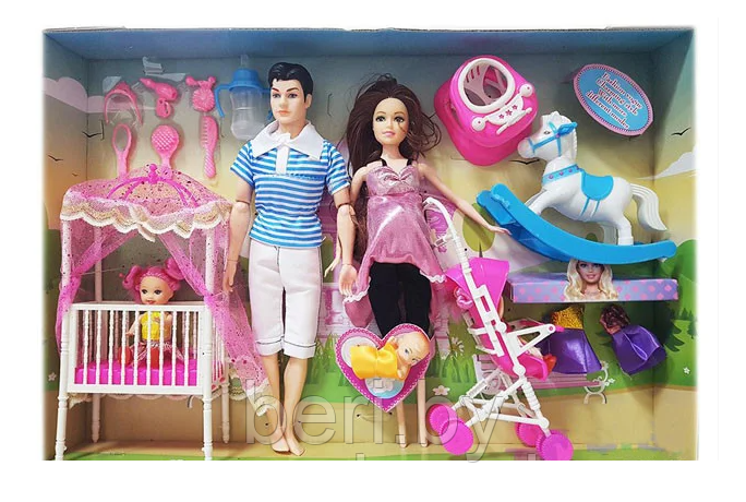 18023 Набор кукол Барби и Кэн "Счастливая семья", 25 предметов - фото 2 - id-p134011661
