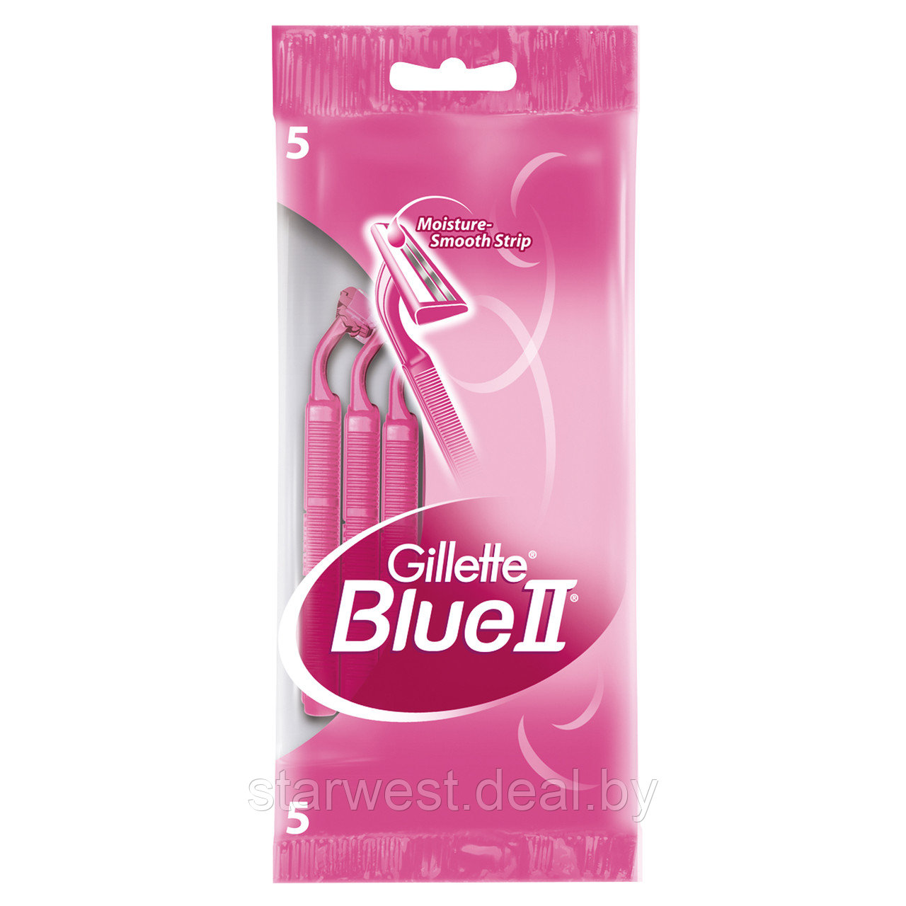 Gillette Blue II 5 шт. Женские одноразовые бритвы / станки для бритья - фото 2 - id-p134011746
