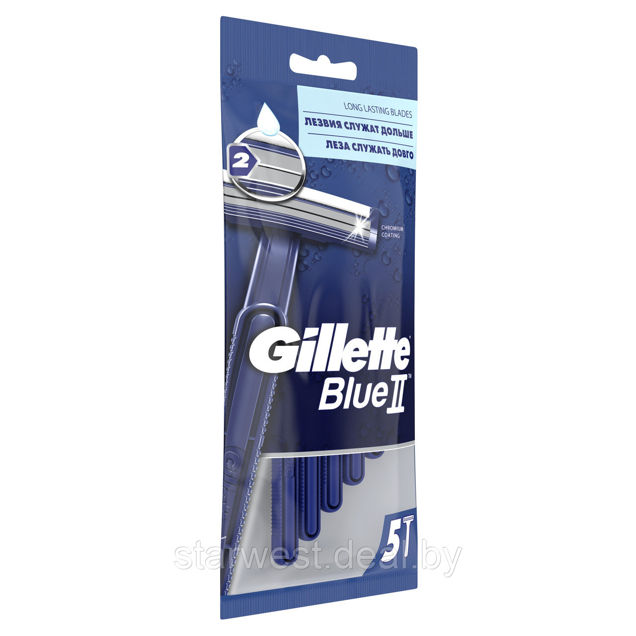 Gillette Blue II 5 шт. Мужские одноразовые бритвы / станки для бритья - фото 2 - id-p134012156