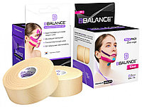 Кинезио тейп BBTape Face Pack ICE шелк для лица (2,5 см) 2,5 см × 1 м, Бежевый