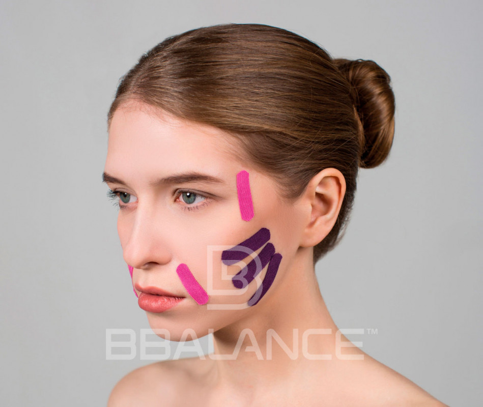 Кинезио тейп BBTape Face Pack ICE шелк для лица (2,5 см) - фото 4 - id-p134008133