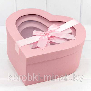 Коробка "Сердце" 23,8*22,8*10 Розовый