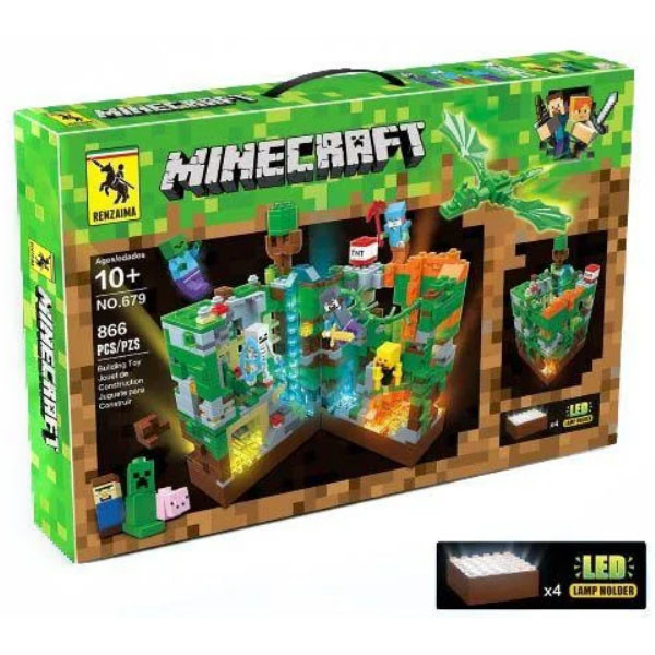 Конструктор Renzaima 679 Minecraft Битва в джунглях (аналог Lego Minecraft) 866 деталей - фото 1 - id-p134021743