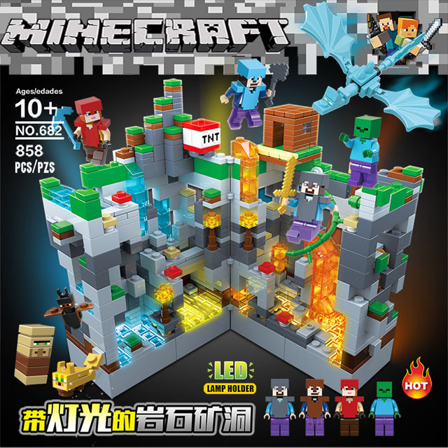Конструктор Renzaima 682 Minecraft Битва с синим драконом (аналог Lego Minecraft) 858 деталей - фото 2 - id-p134022154
