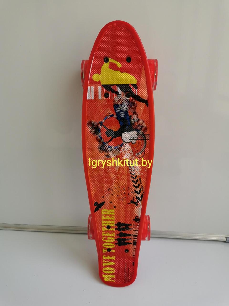 Скейтборд PENNY BOARD Пенниборд принт 22'' Свет колёс , принт футбол - фото 2 - id-p134035150