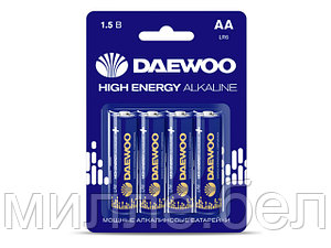 Батарейка AA LR6 1,5V alkaline BL-4шт DAEWOO HIGH ENERGY