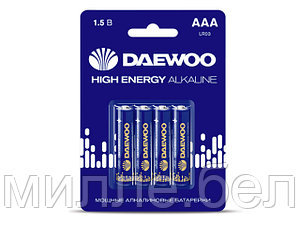 Батарейка AAA LR03 1,5V alkaline BL-4шт DAEWOO HIGH ENERGY