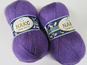 Пряжа Nako Mohair Delicate цвет 6118 ежевика
