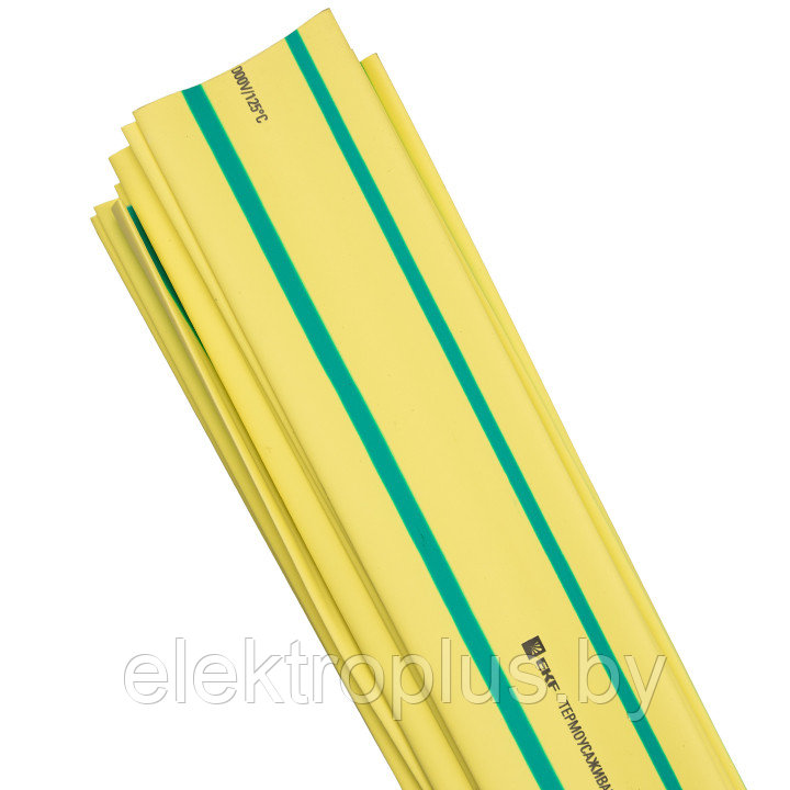 Термоусаживаемая трубка ТУТнг  желто-зеленая в отрезках по 1м EKF PROxima