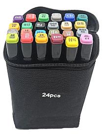 Набор двухсторонних маркеров для скетчинга 24 цвета в чехле