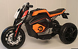 Детский электромобиль, мотоцикл RiverToys X222XX (оранжевый), фото 4