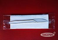 Нож столовый 160 мм белый, кукурузный крахмал (биоразлагаемый) - 50шт.