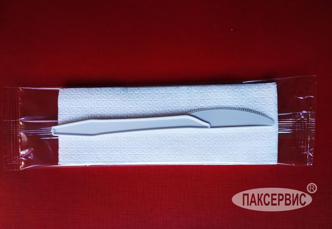Нож столовый 160 мм белый, кукурузный крахмал (биоразлагаемый) - 50шт. - фото 1 - id-p134102125