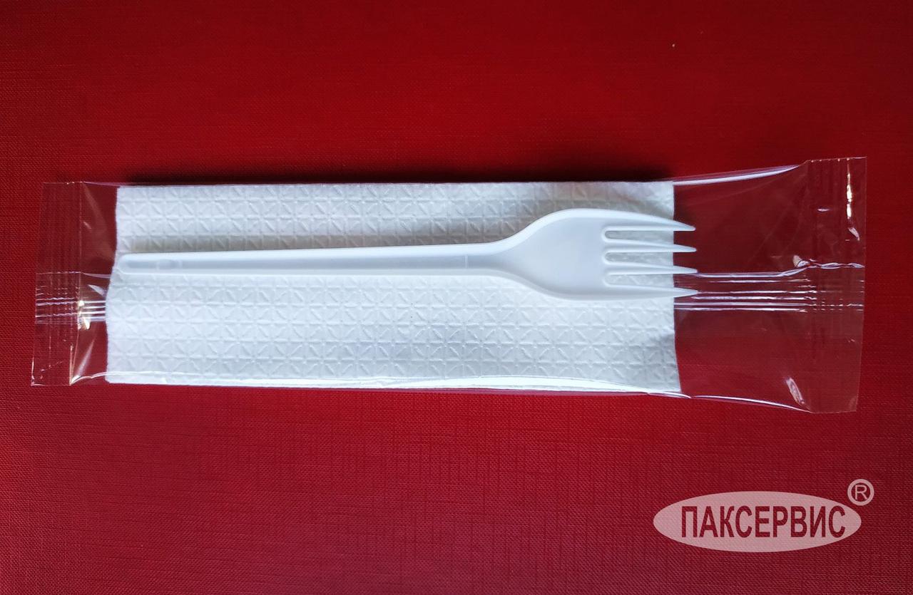 Вилка столовая одноразовая, 165мм, белая, в индивидуальной упаковке - фото 1 - id-p134054988