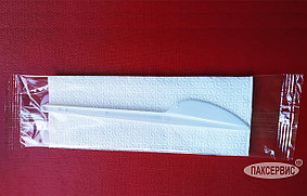 Нож столовый одноразовый, 165мм, белый, в индивидуальной упаковке
