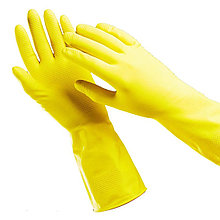 Перчатки резиновые с хлопковым напылением( в упаковке 1 пара)