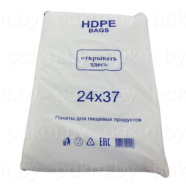 Пакет фасовочный HDPE 24*37 8 мкм - фото 1 - id-p134150975