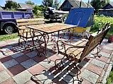 Кованая скамейка и стол. Садовый набор кованой мебели., фото 10