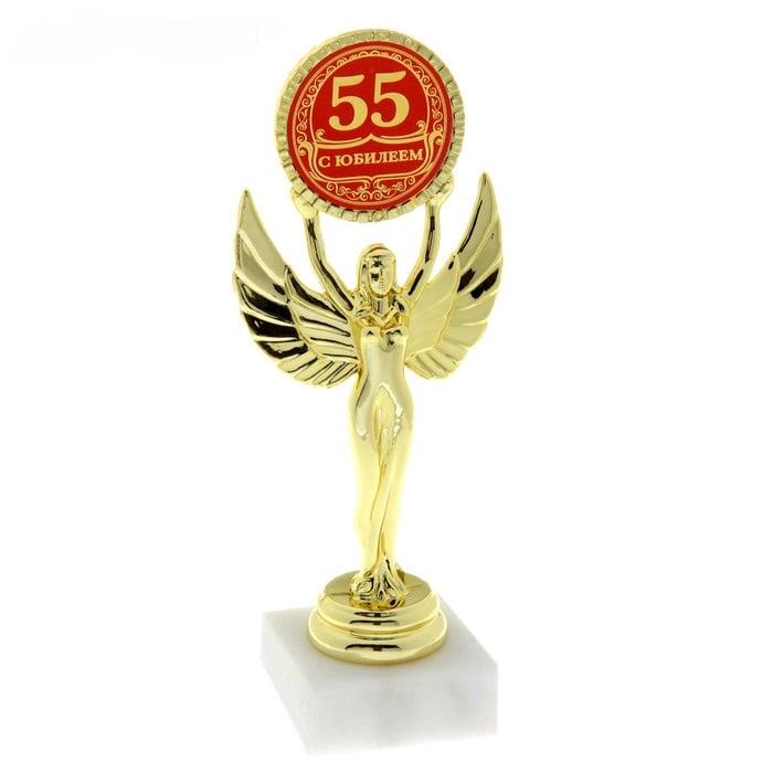 Награда - Ника «С юбилеем 55 лет» на белом камне - фото 1 - id-p134190774