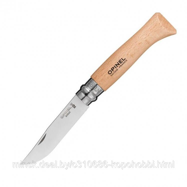 Нож Opinel №8, нержавеющая сталь, рукоять из бука - фото 1 - id-p134214399
