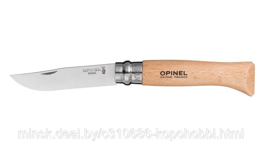 Нож Opinel №8, нержавеющая сталь, рукоять из бука - фото 2 - id-p134214399