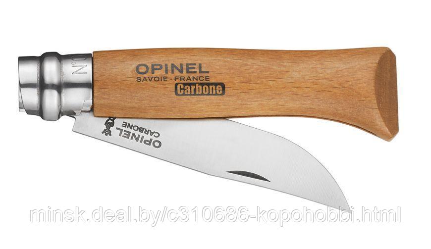 Нож Opinel №8, углеродистая сталь, рукоять из бука - фото 2 - id-p134216450