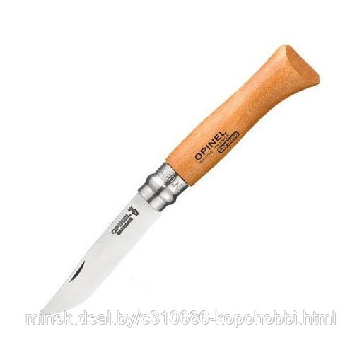 Нож Opinel №8, углеродистая сталь, рукоять из бука - фото 3 - id-p134216450