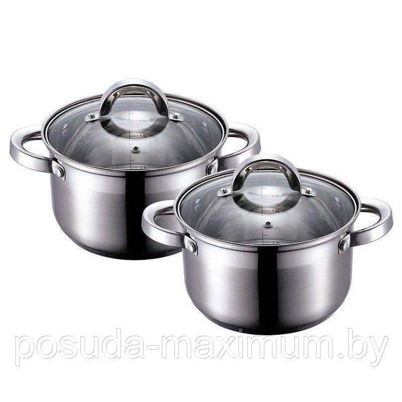 Набор кастрюль из нержавеющей стали Wellberg WB-22480 - 4 пр