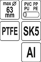 Труборез для ПВХ труб 63мм PTFE, YATO, фото 3