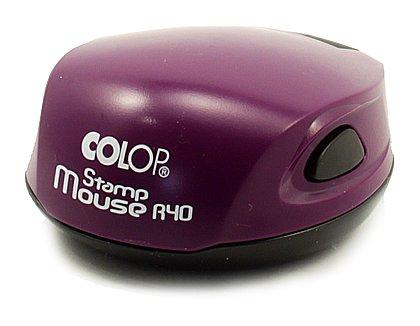 Полуавтоматическая оснастка Colop Stamp Mouse R40 для клише печати &#248;40 мм, корпус фиолетового цвета - фото 1 - id-p134299460