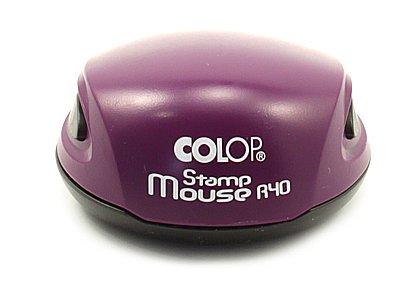 Полуавтоматическая оснастка Colop Stamp Mouse R40 для клише печати &#248;40 мм, корпус фиолетового цвета - фото 3 - id-p134299460