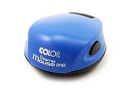Полуавтоматическая оснастка Colop Stamp Mouse R40 для клише печати ø40 мм, корпус голубой - фото 2 - id-p134299467