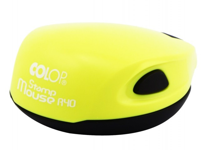 Полуавтоматическая оснастка Colop Stamp Mouse R40 для клише печати &#248;40 мм, корпус неон желтый - фото 2 - id-p134299502