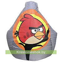 Кресло мешок Груша Angry Birds (серый)
