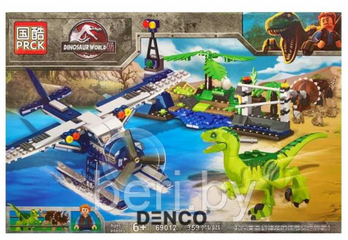 69012 Конструктор PRCK «Побег на самолете из Парка», (Аналог LEGO Jurassic World) 359 деталей