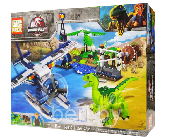 69012 Конструктор PRCK «Побег на самолете из Парка», (Аналог LEGO Jurassic World) 359 деталей - фото 2 - id-p134308201